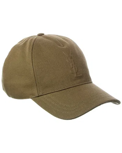 Saint Laurent Cassandre Baseball Cap In Green