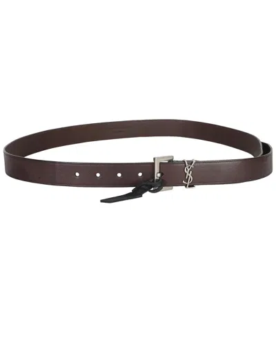 Pre-owned Saint Laurent Cassandre Belt 100/40 (authentic Pre-loved) In Brown