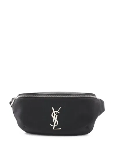 Pre-owned Saint Laurent Cassandre Belt Bag In Black