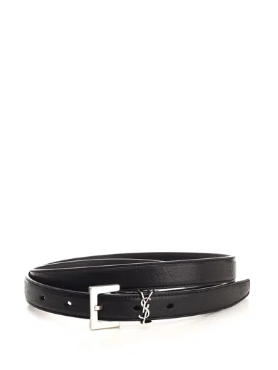 Saint Laurent Cassandre Belt Belts Black