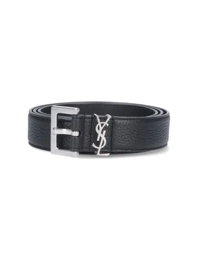 Saint Laurent "cassandre" Belt – Black