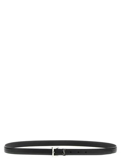 Saint Laurent Cassandre Belt In Black