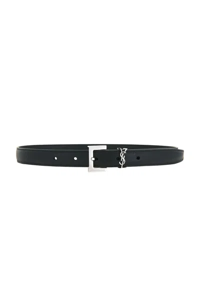 Saint Laurent Cassandre Belt In Black