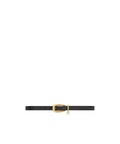 Saint Laurent Cassandre Belt In Black