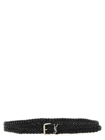 Saint Laurent Cassandre Belt In Black