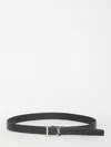 Saint Laurent Cassandre Interwoven Leather Belt In Black