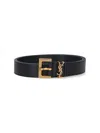 Saint Laurent Medium ‘cassandre' Belt In Black  