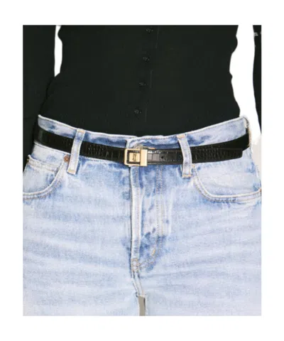 Saint Laurent Cassandre Belt In Black