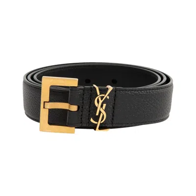Pre-owned Saint Laurent Cassandre Belt 'black' | Men's Size 95