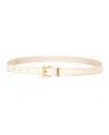 Saint Laurent Cassandre Leather Belt In Crema Soft