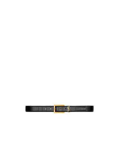 Saint Laurent Cassandre Belt In Eel In Black