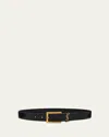 Saint Laurent Cassandre Belt In Eel Leather In Pattern