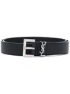 Saint Laurent Cassandre Belt Square Buckle Accessories In Black