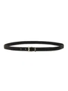 Saint Laurent Cassandre Belt Thin In Black