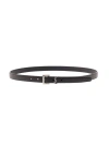 SAINT LAURENT CASSANDRE BELT WITH SILVER-COLORED BUCKLE IN LEATHER