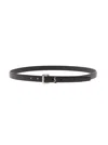 Saint Laurent Cassandre Belt With Silver-colored Buckle In Leather Man In Black