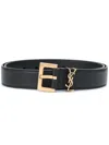 Saint Laurent Cassandre Belt With Square Buckle In Smooth Leather Accessories
