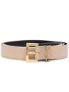 Saint Laurent Paris Women Cassandre Belt With Square Buckle In Smooth Leather In Pink