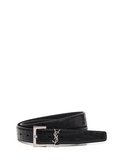 Saint Laurent Cassandre Belts Black