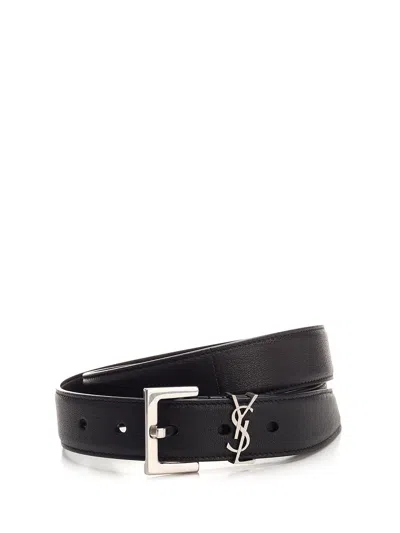 Saint Laurent Cassandre Belts Black