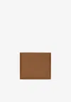 Saint Laurent Debossed-logo Leather Wallet In Brown