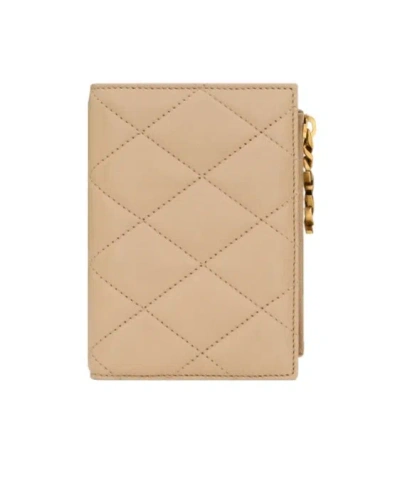 Saint Laurent Cassandre Bijou Bi-fold Wallet In Lambskin In Brown