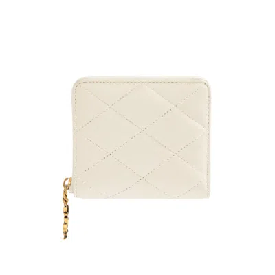 Pre-owned Saint Laurent Cassandre Bijou Compact Wallet 'crema Soft' | White | Women's Size Onesize
