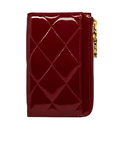 Saint Laurent Cassandre Bijou Patent Leather Zipper Card Holder In White