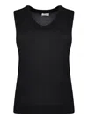 Saint Laurent Cassandre Black Tank Top In Black