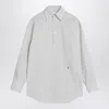 Saint Laurent Striped Cotton Shirt In Gray