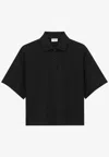 Saint Laurent Cassandre Boxy Polo T-shirt In Black