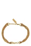 Saint Laurent Metallic Bracelet With Cassandre Charm And Adjustable Lobster Closure In Brass Woman