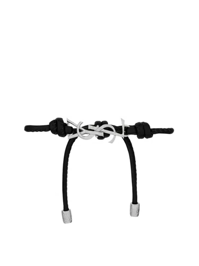 Saint Laurent Cassandre Bracelet In Black