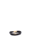 Saint Laurent `cassandre` Double Wrap Bracelet In Black  