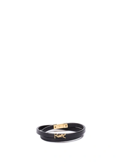 Saint Laurent `cassandre` Bracelet In Black  
