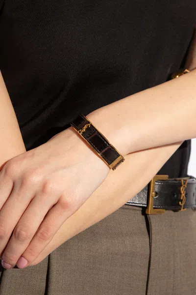 Saint Laurent ‘cassandre' Bracelet In Black