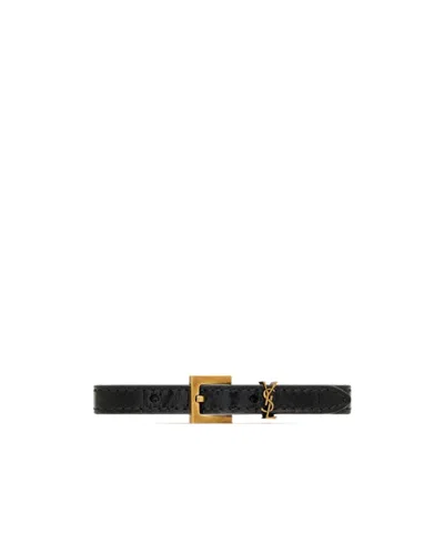 Saint Laurent Cassandre Bracelet In Black