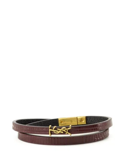 Saint Laurent Cassandre Bracelet In Brown