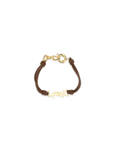 Saint Laurent Cassandre Bracelet In Brown