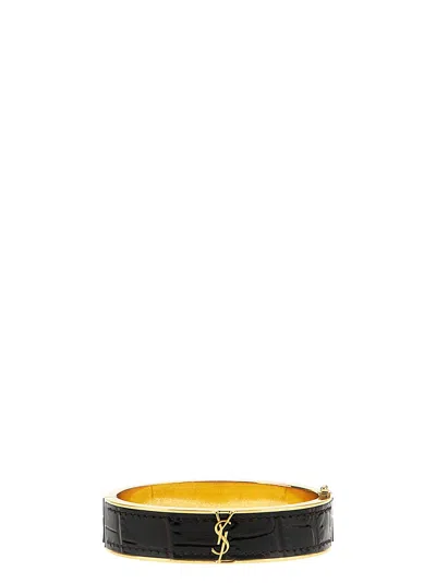 Saint Laurent Cassandre Bracelet In Brown