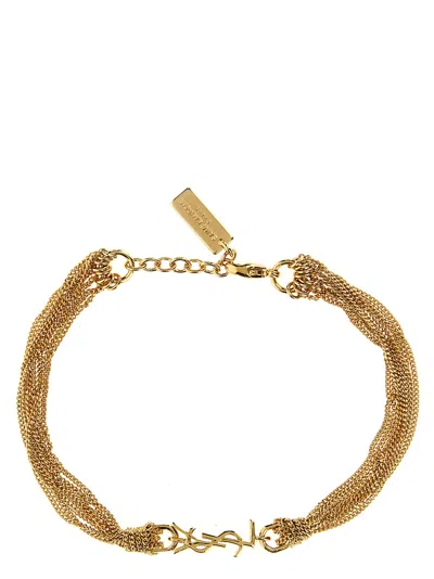 Saint Laurent Cassandre Bracelet In Gold