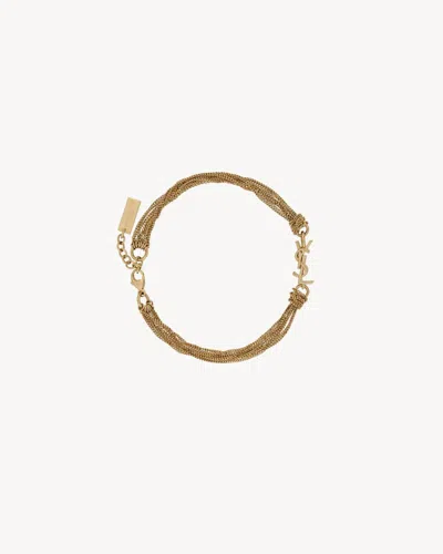 Saint Laurent Cassandre Brass Bracelet For Women In Gold