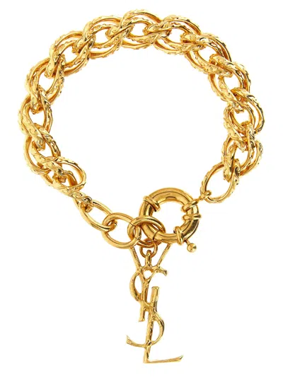 Saint Laurent Cassandre Bracelet In Gold