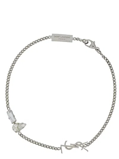 Saint Laurent 'cassandre' Bracelet In Metallic