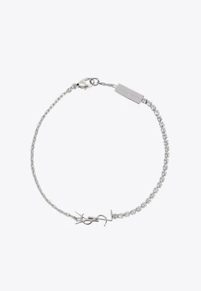 Saint Laurent Cassandre Bracelet In Brown