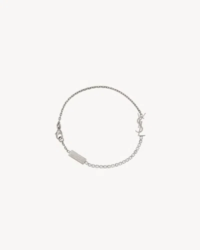 Saint Laurent Cassandre Bracelet In Silver