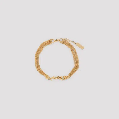 Saint Laurent Cassandre Brass Bracelet For Women In Gold