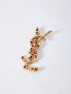 Saint Laurent Cassandre Brooch In Gold