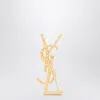 Saint Laurent Cassandre Brooch In Gold-plated In Metallic