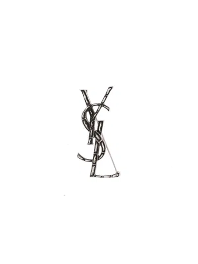 Saint Laurent 'cassandre' Brooch In Silver
